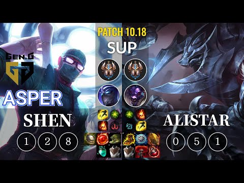 GEN Asper Shen vs Alistar Sup - KR Patch 10.18