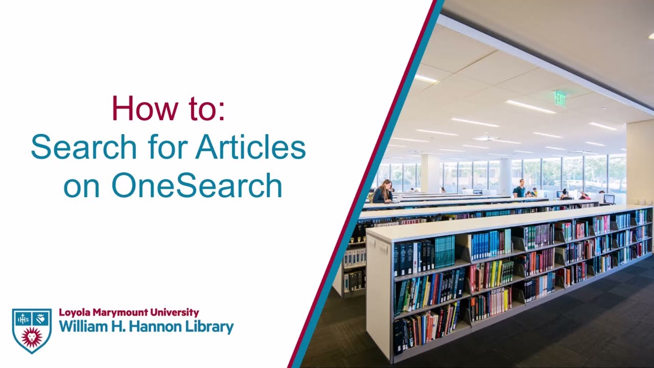 How to Search for Articles on OneSearch