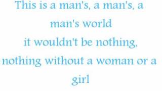 Glee - Its A Man&#39;s Man&#39;s World (lyrics on screen)