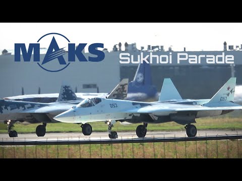 Su-34, Su-35, Su-57 ✈️ Sukhoi 'Air Parade' at MAKS Airshow!!