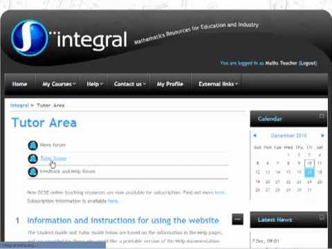 Integral Mathematics Resources - Tutor Area