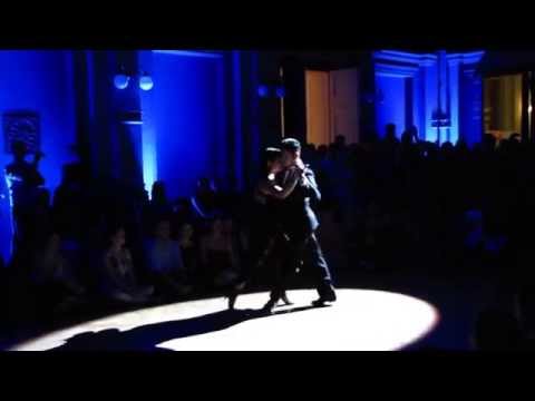  Maria Ines Bogado  and  Sebastian Jimenez  are  dancing  to  a  tango  at  Łódź Tango Salon Festival  in  2014