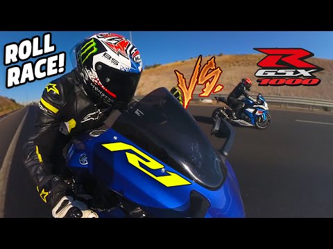 R1 vs GSXR 1000 ROLL! | MOTOVLOG #191