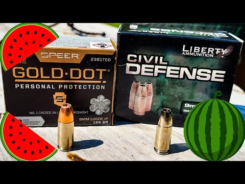 Ballistic Testing Liberty Ammunition Civil Defense 50 gr. 9mm bullets