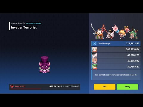 Guardian Tales Raid - Mikke - Kanna - Girgas - Vameris vs Invader Terrorist (279,9/322,9 F)