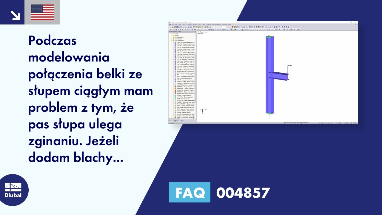 [EN] FAQ 004857 | Podczas modelowania połączenia belki ze słupem ciągłym ja ...