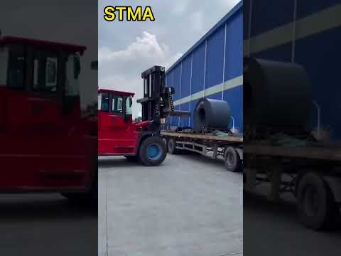 STMA 32tonne diesel forklift with handling steel coil and carpet boom