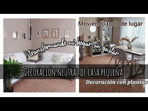 Decoración neutra en casa pequeña/ transformación sin gastar/ Limpieza de casa + movi todo de lugar