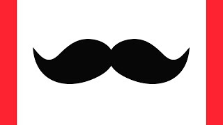 How to draw a MUSTACHE easy / drawing moustache step by step