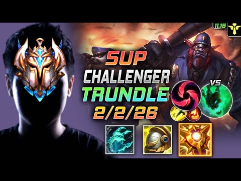 Challenger Trundle Support vs Thresh - 챌린저 서폿 트런들 템트리 룬 증사 칼날비 トランドル Трандл 巨魔之王 特朗德 - LOL KR 11.15