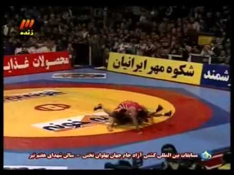 Reza Afzali vs Ezattollah Akbari (one sick wrestling move!)
