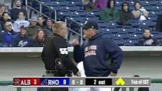 Reno manager Phil Nevin gets run from the game