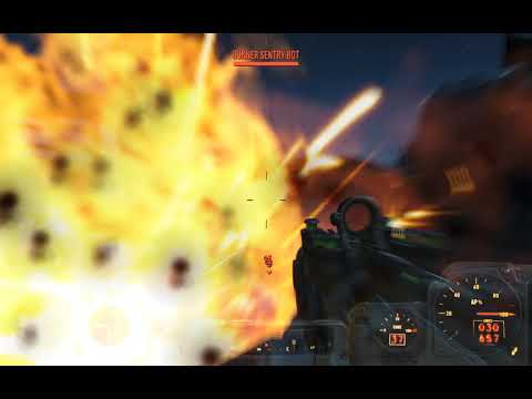Fallout 4: Gunner Outpost Raid - Sentrybot Mushroom Cloud