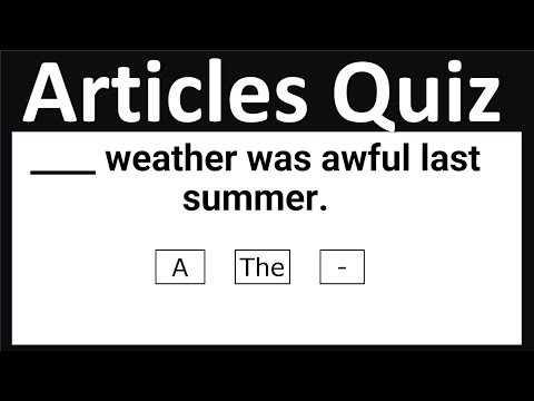 A An The No article Quiz | Article