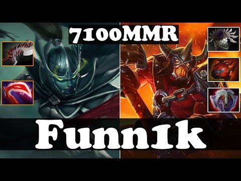 Dota 2 - Funn1k 7100 MMR Plays Phantom Assassin And Axe - Ranked Match Gameplay