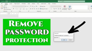 How to remove password protection for a spread sheet in excel sheet 2010/2013/2016