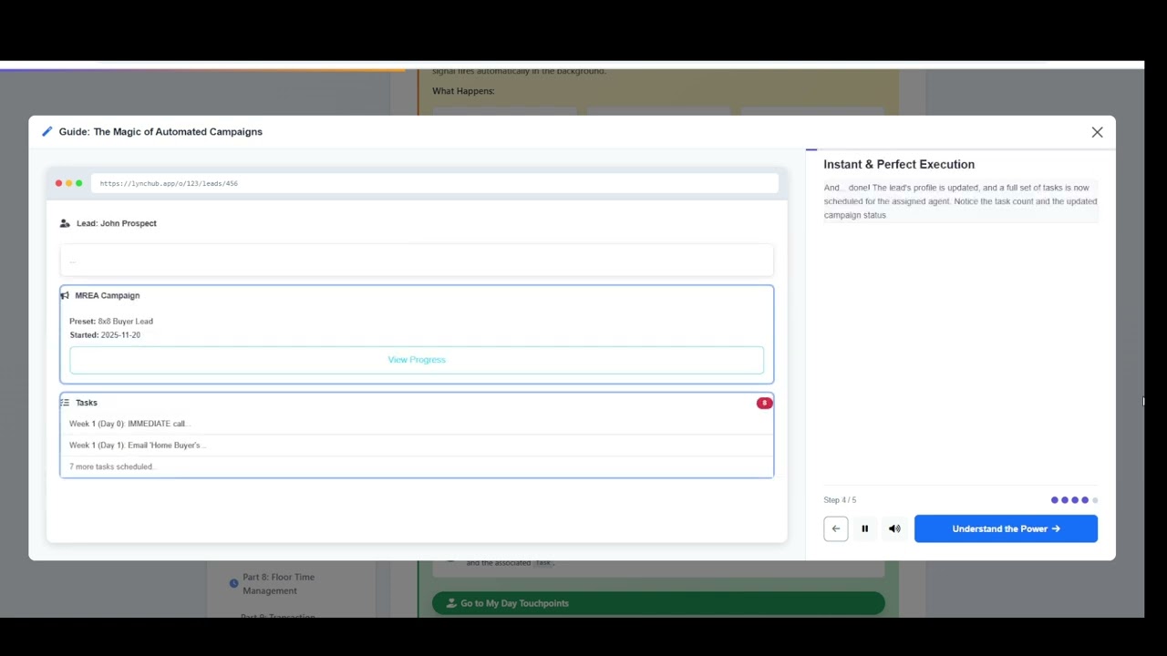 MREA Real Estate Automation: Set Goals & Automate 8x8 & 33-Touch Campaigns | Lync Hub 2/4