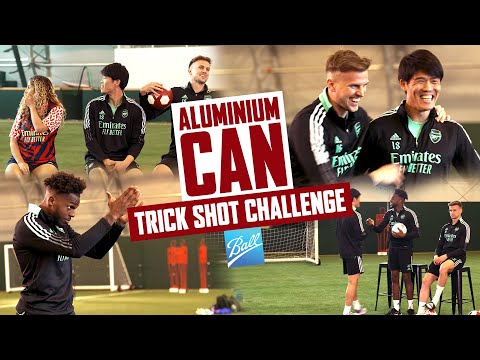 Aluminium Can Trick Shot Challenge | Arsenal x Ball Corp | Tomiyasu, Tavares, Holding & Pavlou