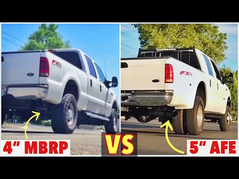 2001 F350 7.3 vs 2002 F250 7.3 - MBRP 4" Straight Pipe vs AFE 5" Straight Pipe Exhaust