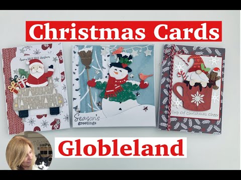 3 Christmas Cards with Globleland dies // Cardmaking