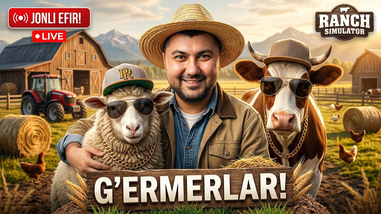 🚜 G'ERMERLAR! — Ranch Simulator (Jonli Efir)