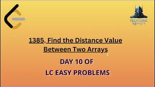 YouTube video 'LeetCode 1385 | Find the Distance Value Between Two Arrays | Python code explanation'
