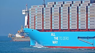 THE MIGHTY NEW CONTAINER SHIP ADRIAN MAERSK IN ACTION! 4K SHIPSPOTTING ROTTERDAM MARCH 2025