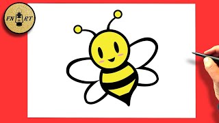 How to draw a honey bee easy step by step