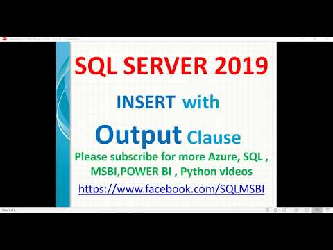 Learn SQL 2019 Tutorial| Insert with output clause | sql insert query ...