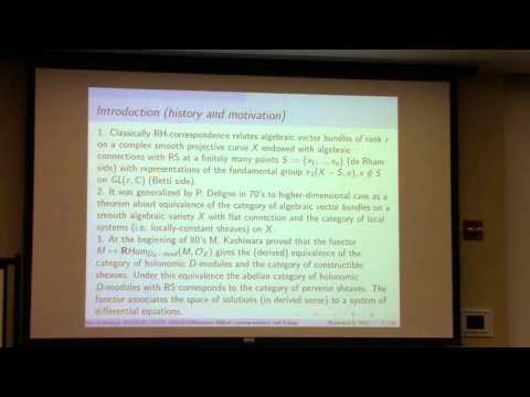 Y. Soibelman - Riemann-Hilbert correspondence and Fukaya categories