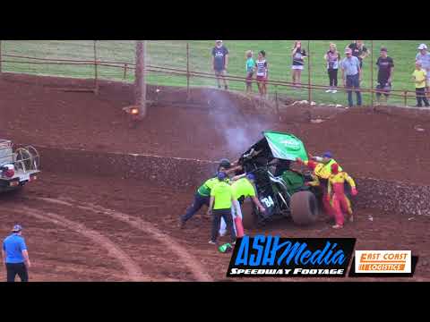 Sprintcars: Steve Greer Rollover - Archerfield Speedway