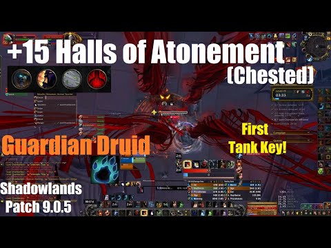 +15 Halls of Atonement Chested - Night Fae Guardian Druid PoV - World of Warcraft Shadowlands