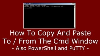 How to Copy and Paste To/From the Cmd Window - Franks Helpdesk