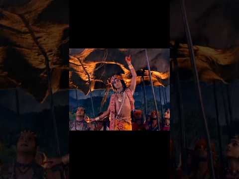 Krishna lifts Govardhan 🚩 Krishna 🚩 Radha #shorts