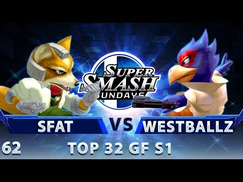 SSS 62 - CLG.SFAT (Fox) vs. G2 | Westballz (Falco) - SSBM Top 32 Grand Finals Set 1 - Smash Melee