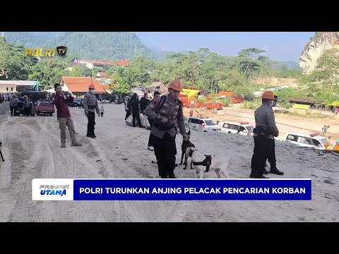 POLDA JABAR KERAHKAN ANJING PELACAK TEMUKAN KORBAN LONGSOR