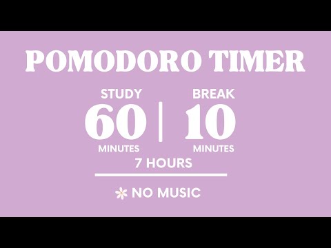 📚STUDY WITH ME FOR 7 HOURS  | 60 MINS STUDY / 10 MINS BREAK | NO MUSIC | WITH ALARMS