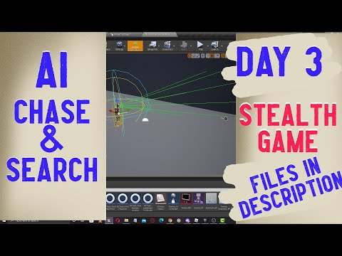 Unreal Enemy AI Search Player and Chase. My Unreal Stealth Game Day 3. Vive Games