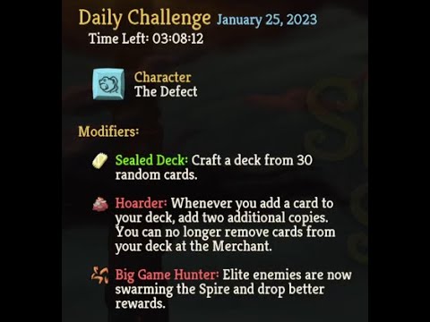 Slay the Spire Daily January 25th 2023 - Blizzard Deck