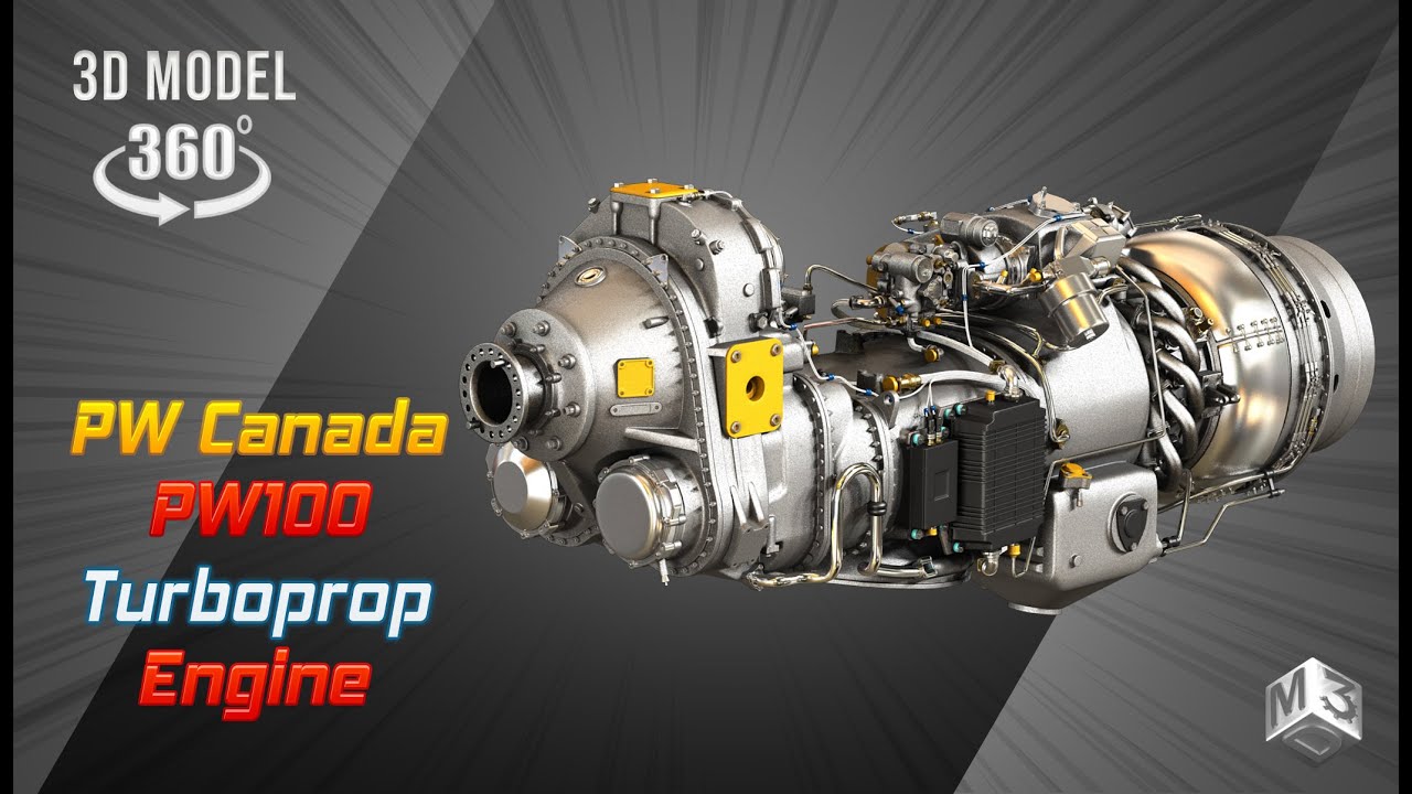 Pw canada - pw100 turboprop engine 3D Model