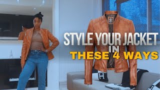 4 Stylish Ways to Rock Leather Jackets || FJACKETS Review & Giveaway! ||