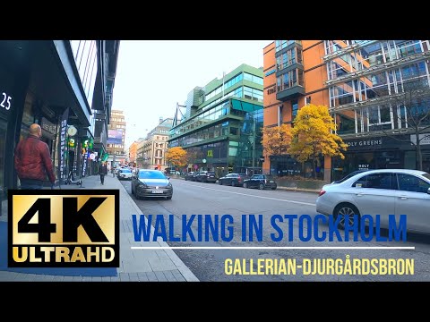 🚶Walking in Stockholm City Center / Sweden 🇸🇪  / Gallerian Djurgårdsbron / 4K