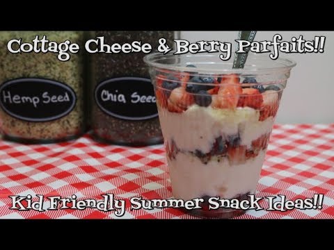 Cottage Cheese & Berry Parfaits~Kid Friendly Summer Snack Ideas~Healthy Homemade~Noreen's Kitchen