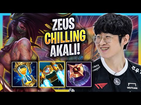 ZEUS CHILLING WITH AKALI! - T1 Zeus Plays Akali TOP vs Aatrox! | Season 2023