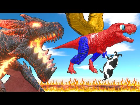 TYRANNOSAURUS REX vs ALL LARGE HERBIVORE & CARNIVORE ON ISLA NUBLAR - Jurassic World Evolution 2