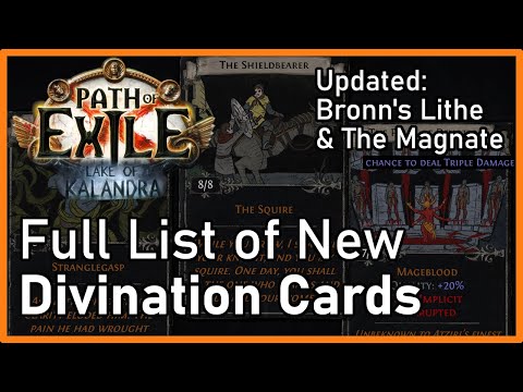 [PoE 3.19] All New Divination Cards in Lake of Kalandra! | Updated Bronn's Lithe and The Magnate
