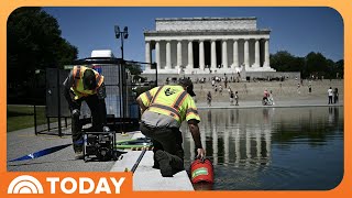 Algae Turns Trump’s ‘American Flag Blue’ Reflecting Pool Green 