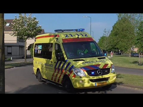 A1 Ambulance 21-112 met spoed naar Vierhoeksingel in Oss