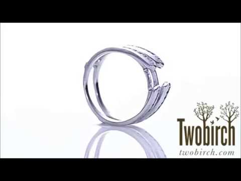 0.4ct. Channel Set Cathedral Ring Guard Enhancer - TwoBirch TB-GUARD-0076-WG-G