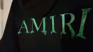 AMIRI Paint Drip Hoodie Green on Black